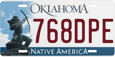 OK license plate 768DPE