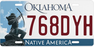 OK license plate 768DYH