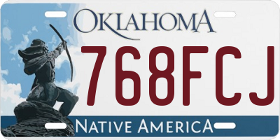 OK license plate 768FCJ