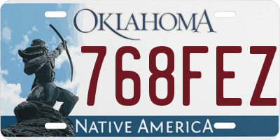OK license plate 768FEZ