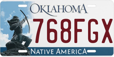 OK license plate 768FGX