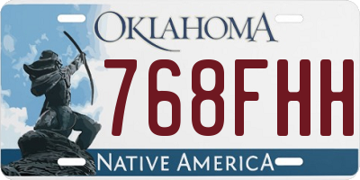 OK license plate 768FHH