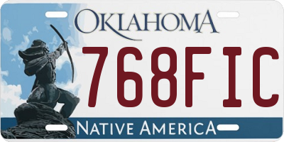 OK license plate 768FIC
