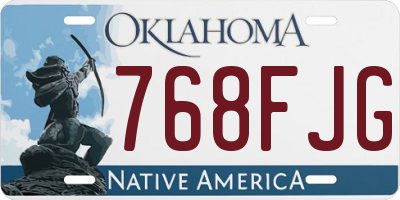 OK license plate 768FJG