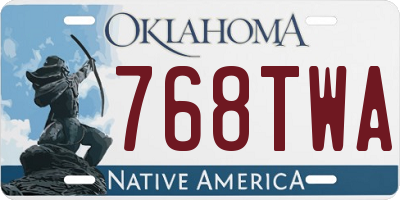 OK license plate 768TWA