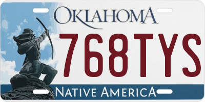 OK license plate 768TYS