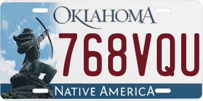 OK license plate 768VQU