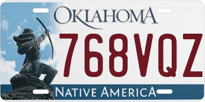 OK license plate 768VQZ
