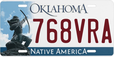 OK license plate 768VRA