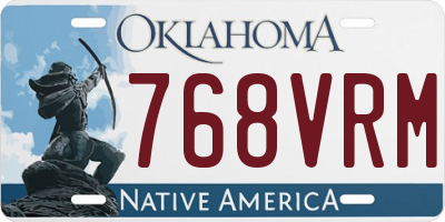 OK license plate 768VRM