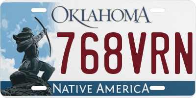 OK license plate 768VRN