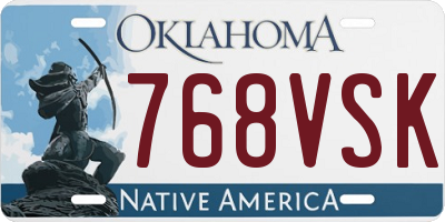 OK license plate 768VSK