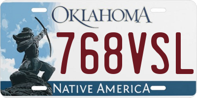 OK license plate 768VSL