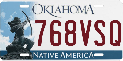 OK license plate 768VSQ