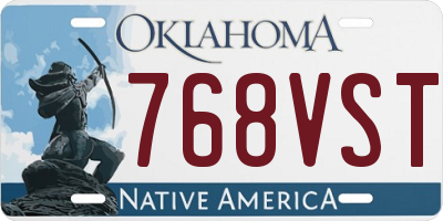 OK license plate 768VST