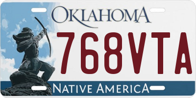 OK license plate 768VTA