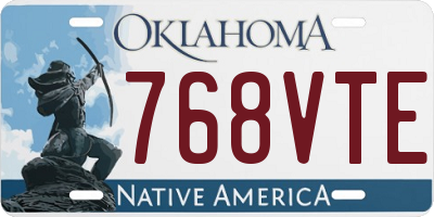 OK license plate 768VTE
