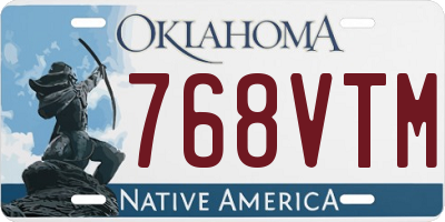 OK license plate 768VTM