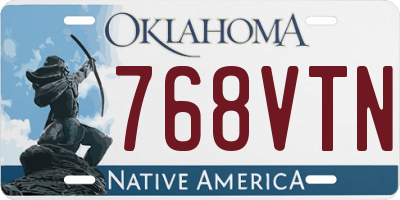 OK license plate 768VTN