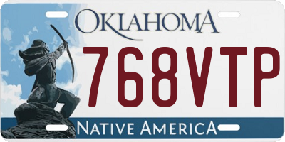 OK license plate 768VTP