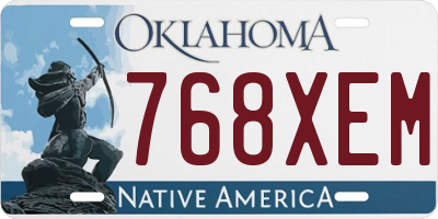 OK license plate 768XEM