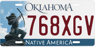 OK license plate 768XGV