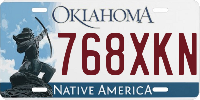 OK license plate 768XKN