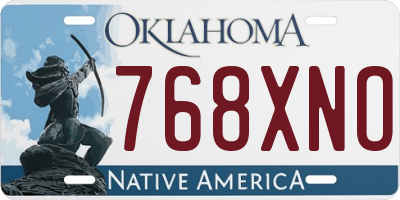 OK license plate 768XNO