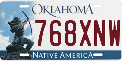 OK license plate 768XNW
