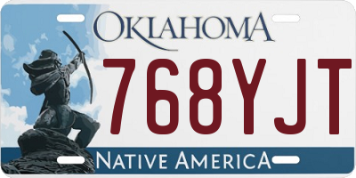 OK license plate 768YJT