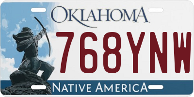 OK license plate 768YNW