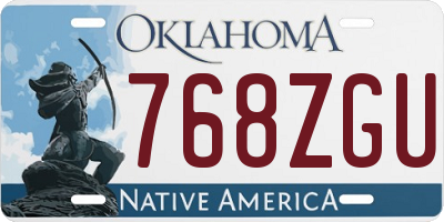 OK license plate 768ZGU