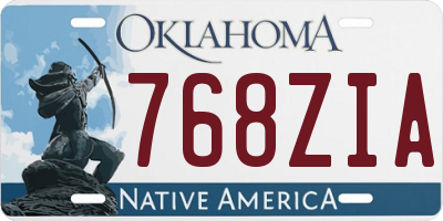 OK license plate 768ZIA
