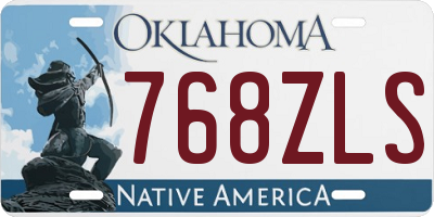 OK license plate 768ZLS