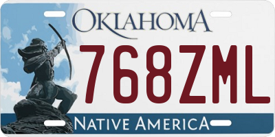 OK license plate 768ZML