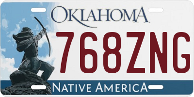 OK license plate 768ZNG