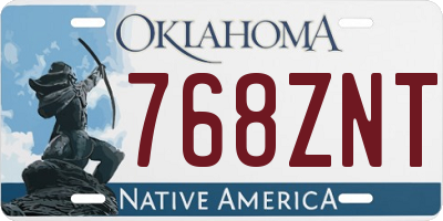 OK license plate 768ZNT