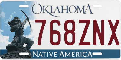 OK license plate 768ZNX