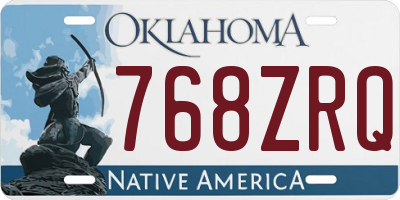 OK license plate 768ZRQ