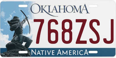 OK license plate 768ZSJ