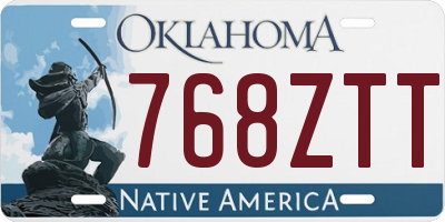 OK license plate 768ZTT