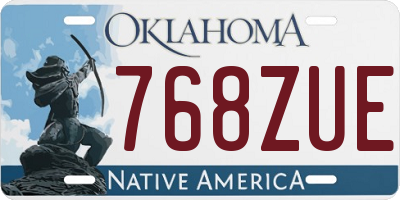 OK license plate 768ZUE