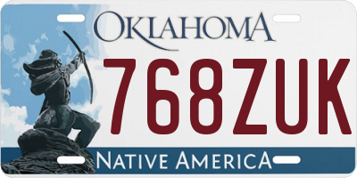 OK license plate 768ZUK