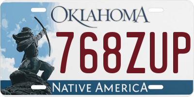 OK license plate 768ZUP