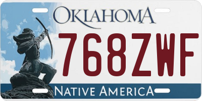 OK license plate 768ZWF
