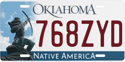 OK license plate 768ZYD