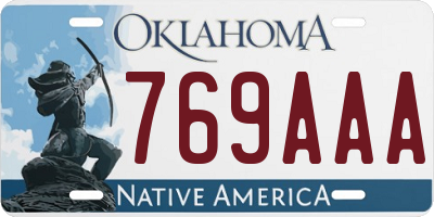 OK license plate 769AAA