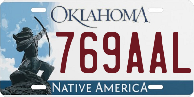 OK license plate 769AAL