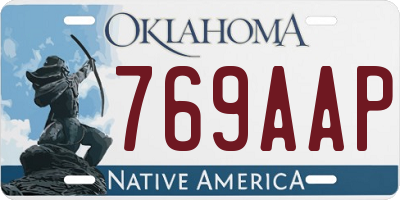 OK license plate 769AAP