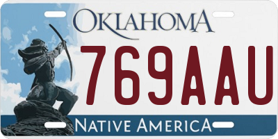 OK license plate 769AAU